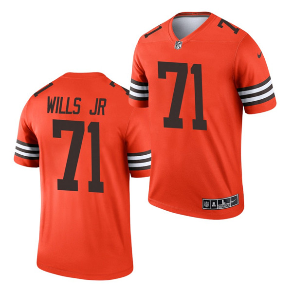 Men's Cleveland Browns #71 Jedrick Wills Jr. Orange Inverted Legend Jersey Men's Cleveland Browns #71 Jedrick Wills Jr. Orange Inverted Legend Jersey